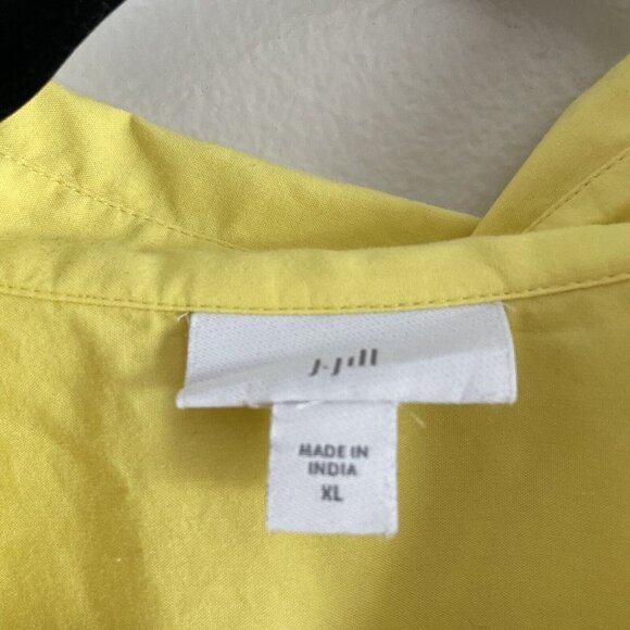 J.Jill Women XL Lemon Meringue Cotton Blend Long Sleeve Oversized Popover Tunic - Picture 8 of 11
